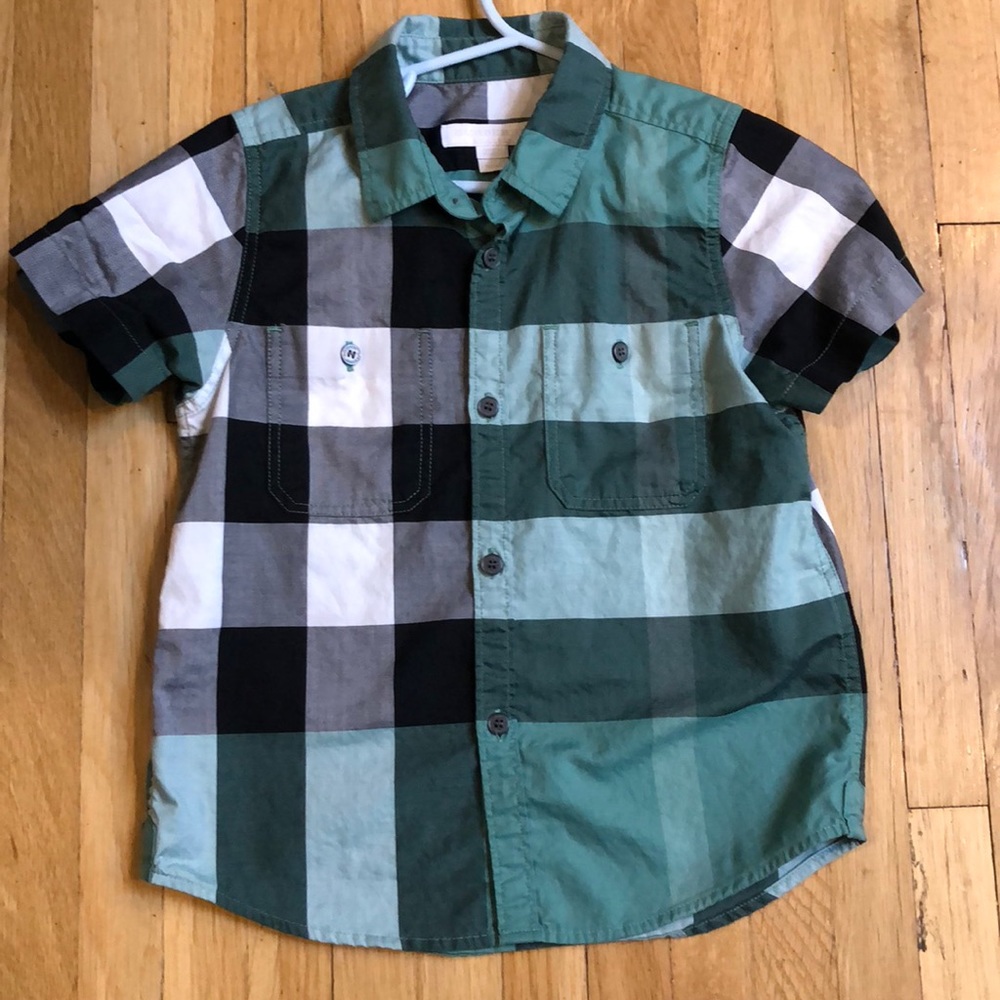 Like new- Burberry short sleeve button down shirt
